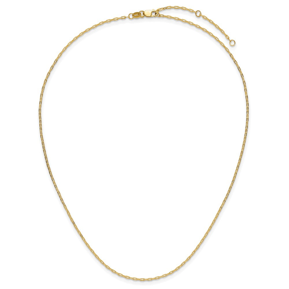 14K 1.3mm Flat Cable 1in+1in Adjustable Chain