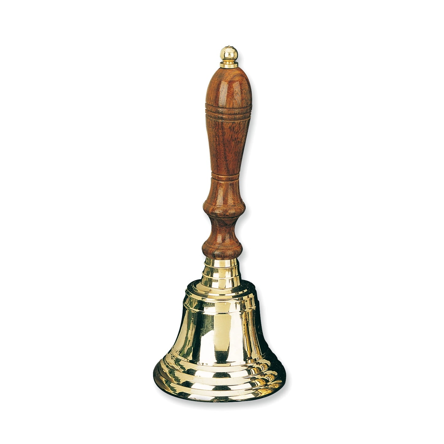 4 Inch Lacquered Brass Wooden Handle Hand Bell Q-GL9239