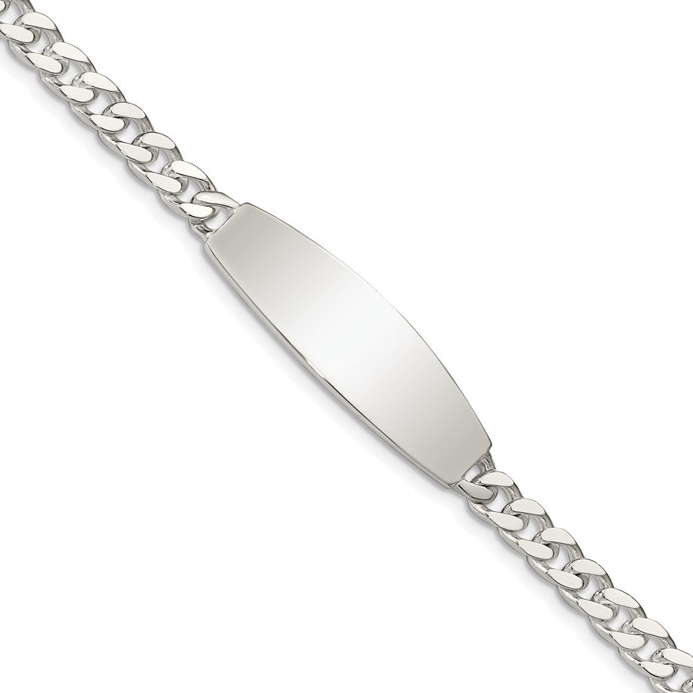 Sterling Silver Curb Link ID Bracelet 7.5 inches