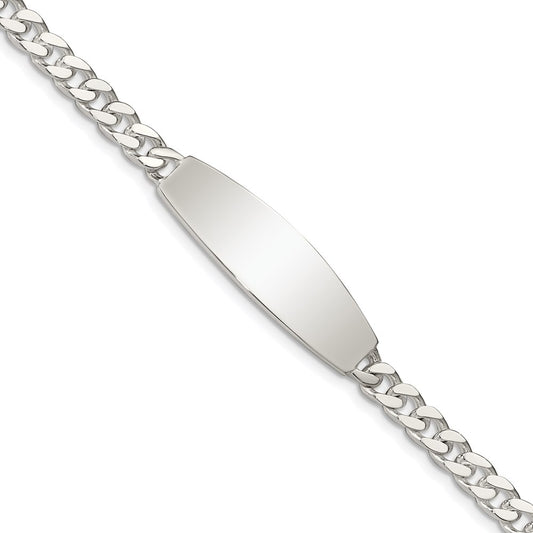 Sterling Silver Curb Link ID Bracelet 7.5 inches