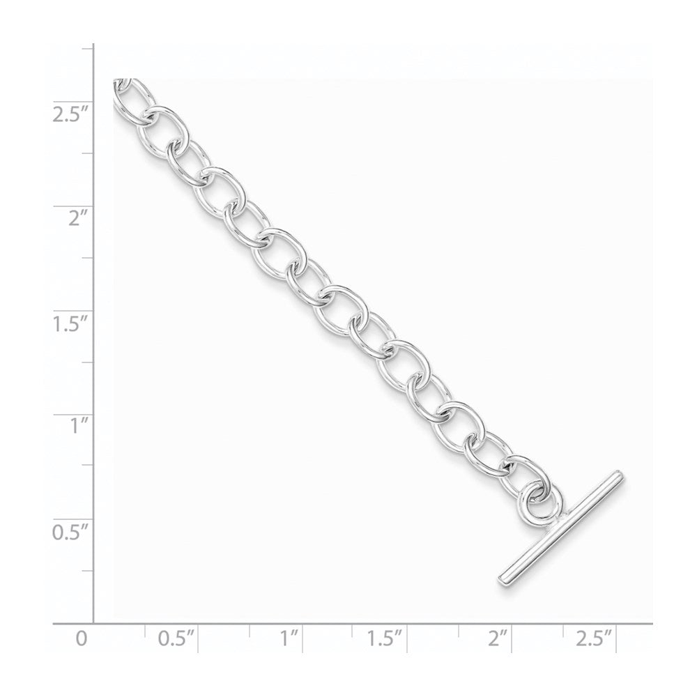Sterling Silver Polished Fancy Link Toggle Bracelet 7.5 inches
