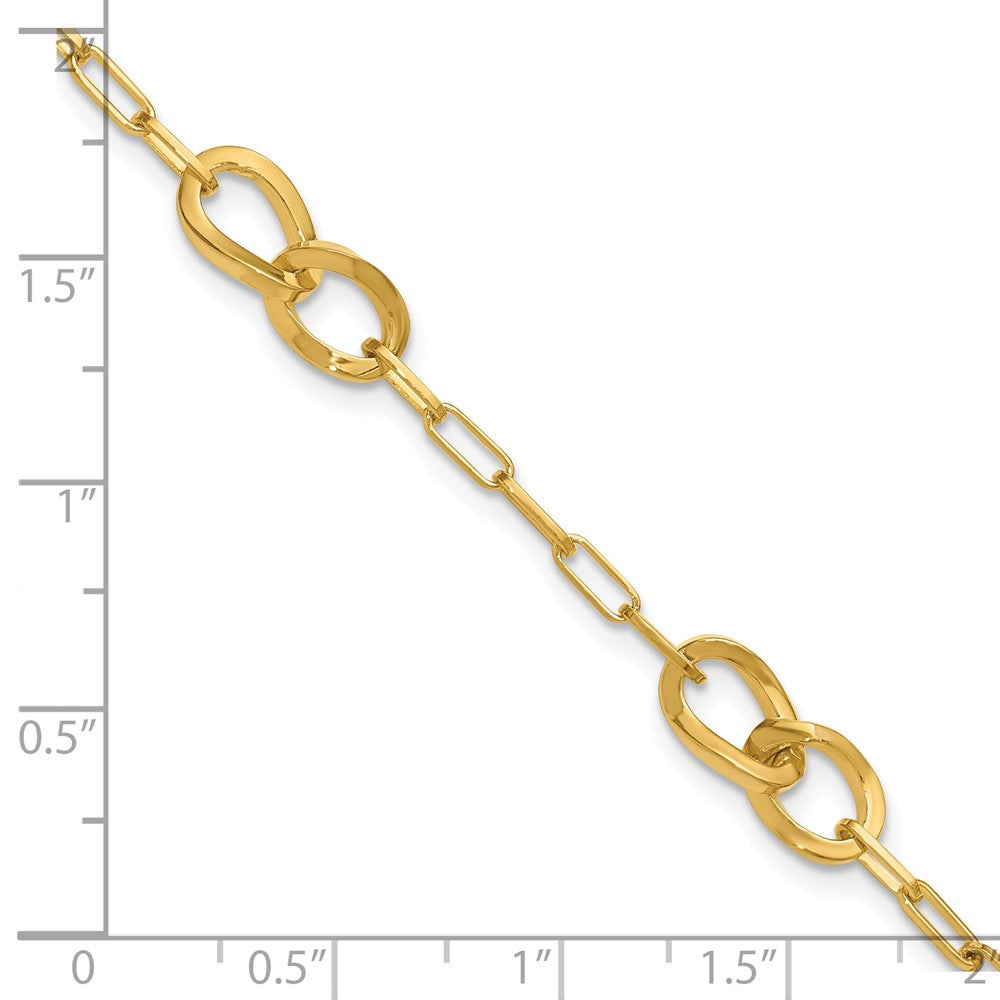 Sterling Silver Gold-plated Fancy Link with 1in ext. Bracelet 7.5  inches