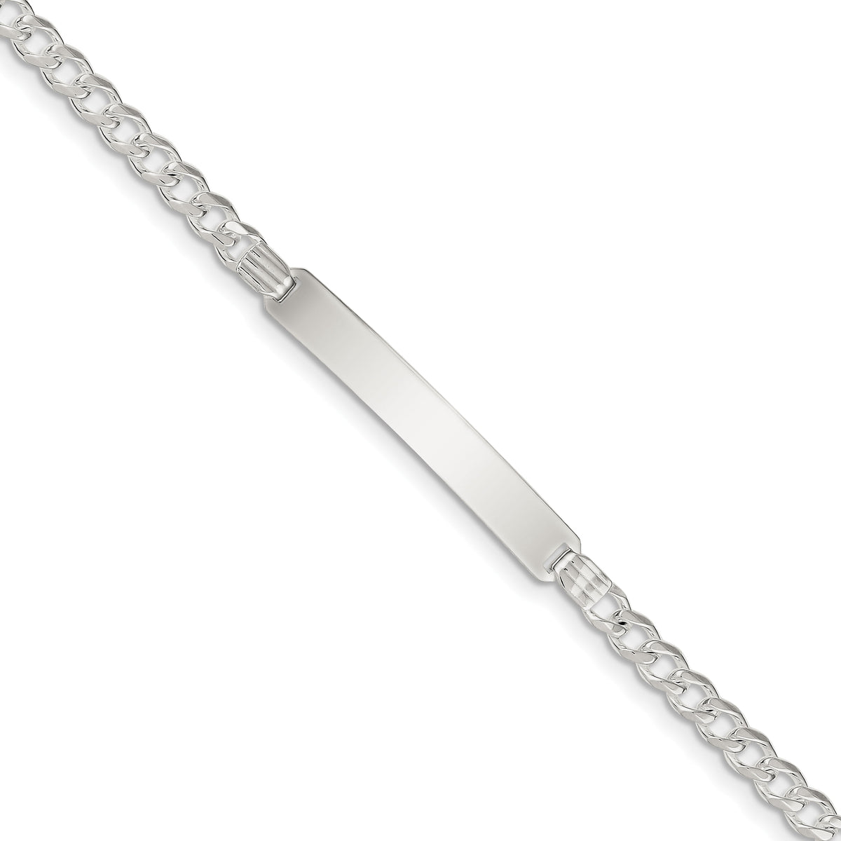 Sterling Silver Curb Link ID Bracelet QCD120