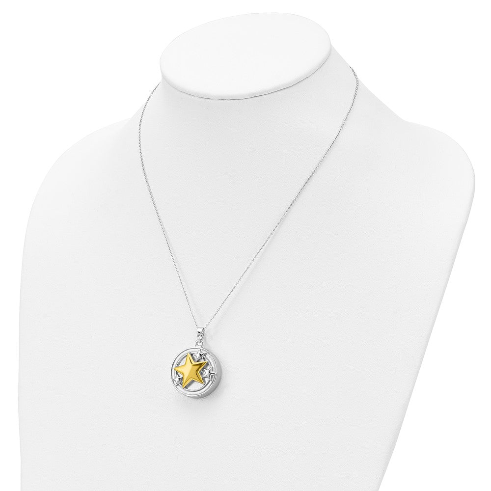 Sentimental Expressions Sterling Silver Rhodium-plated Gold-plated Your Brightest Star Ash Holder 18 Inch Necklace 18 Inches