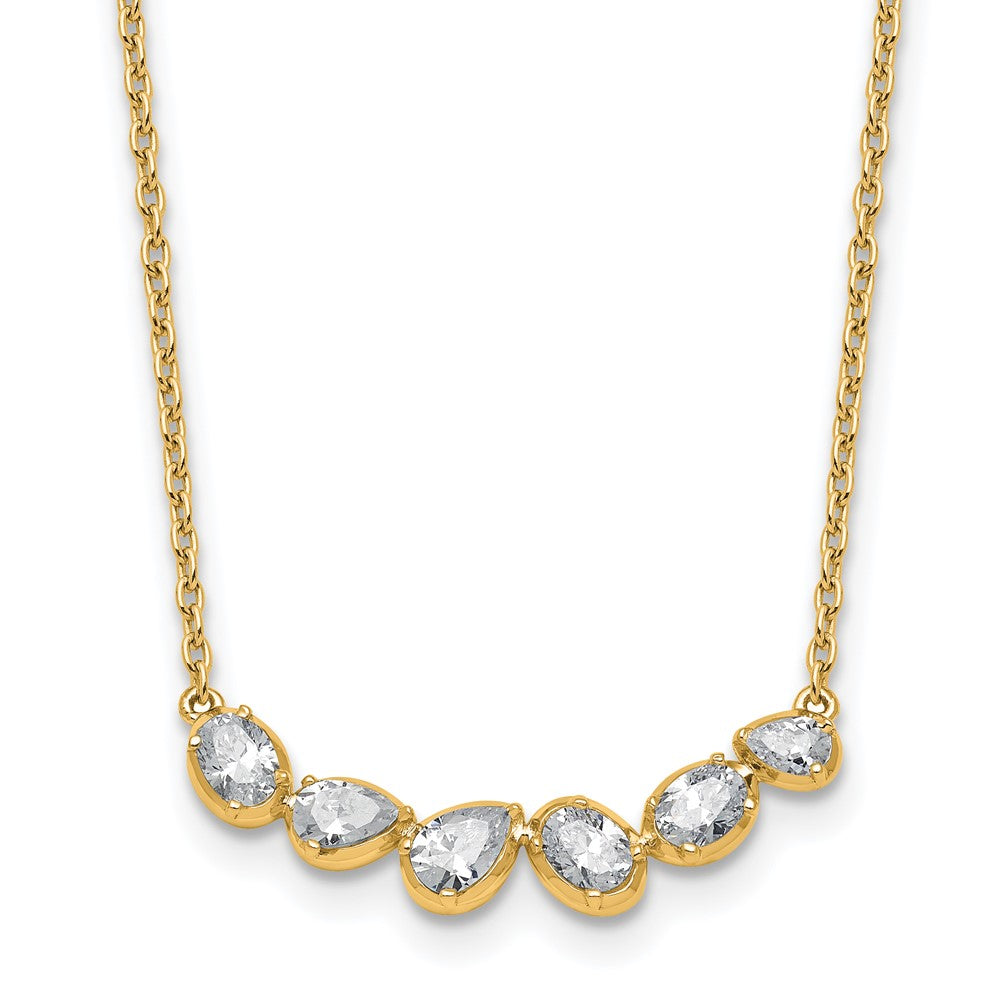 True Origin 14k 3/8 carat Lab Grown Diamond VS DEF 18 inch Fashion Bar Necklace