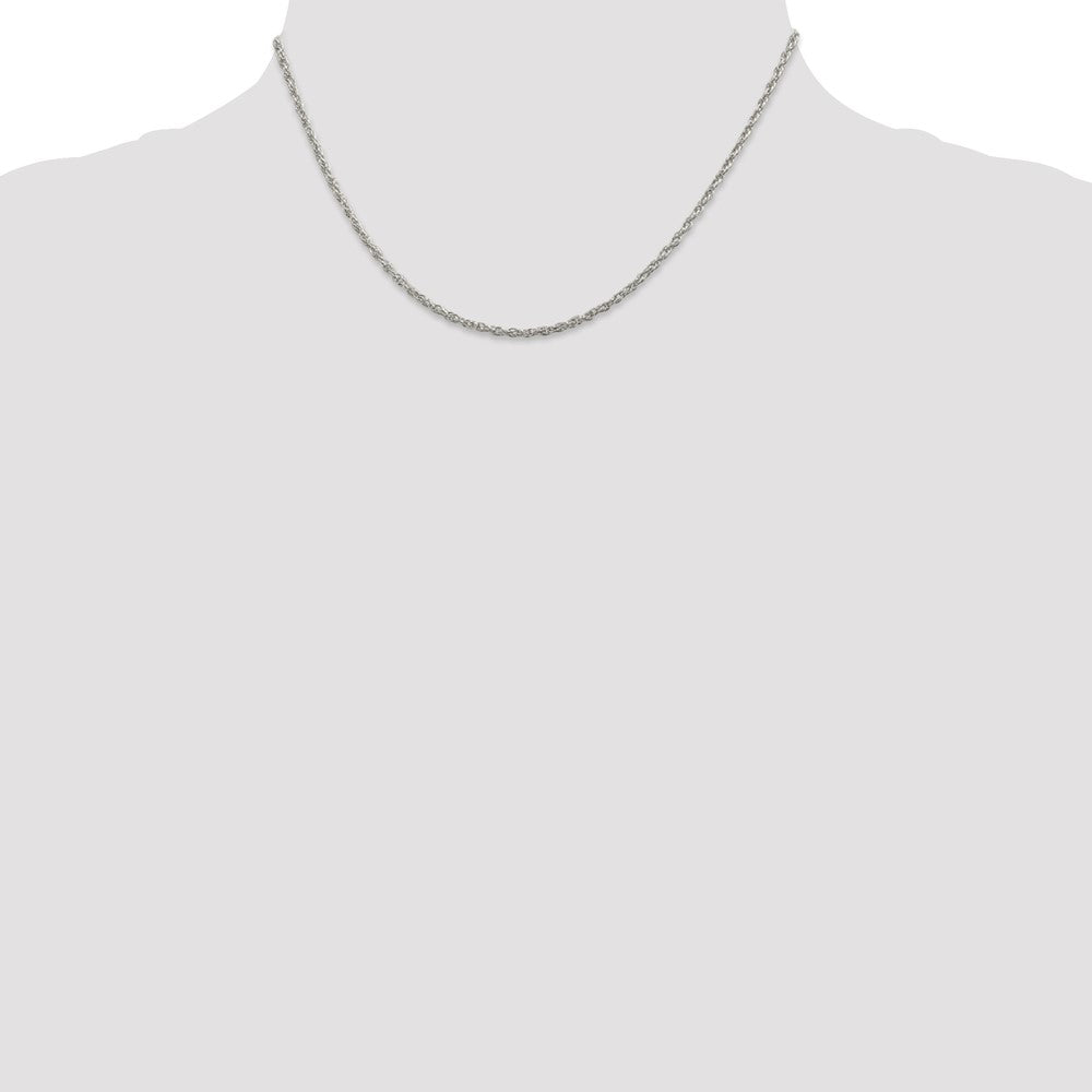 Sterling Silver 2mm Loose Rope Chain 16 Inches