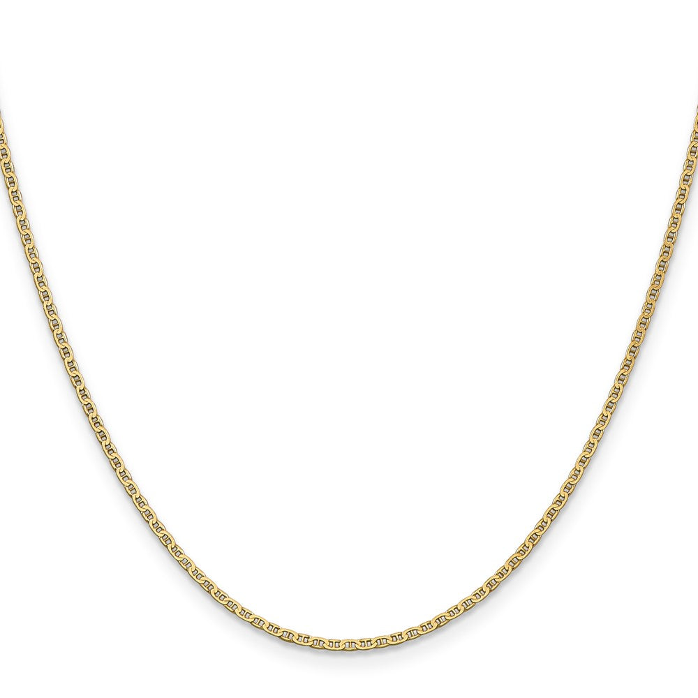 14K 20 inch 1.5mm Lightweight Flat Anchor Link with Lobster Clasp Pendant Chain