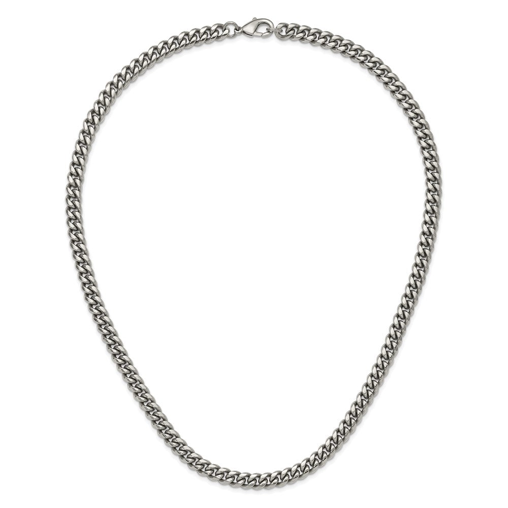 Stainless Steel Polished 8mm 24in Curb Link Necklace