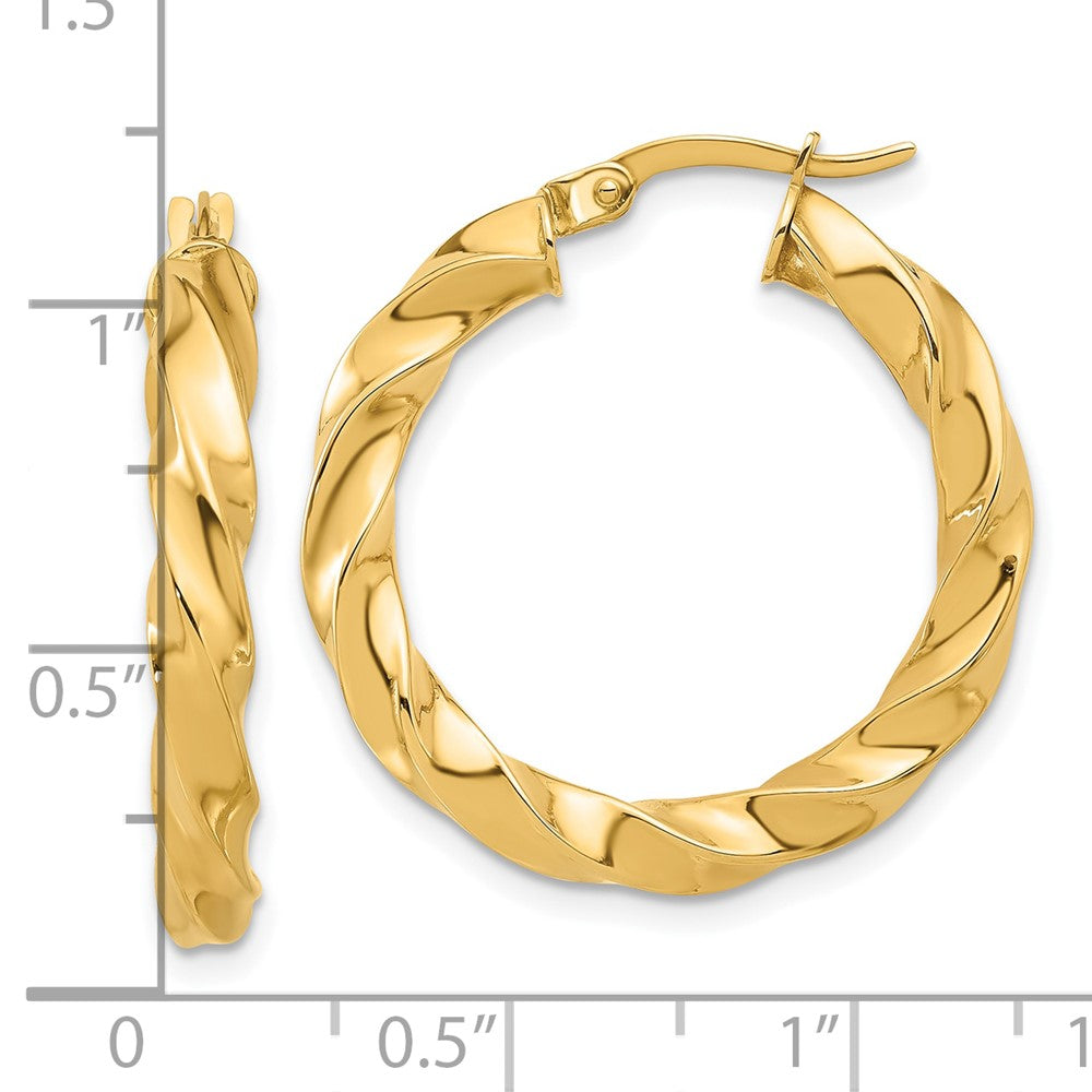 14K Polished Twisted Hoop Earrings