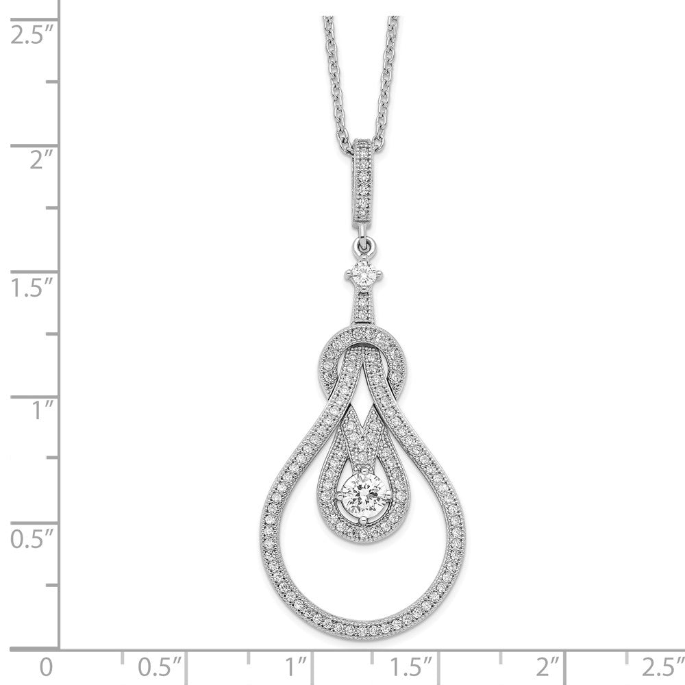 Brilliant Embers Sterling Silver Rhodium-plated 109 Stone 18 inch Micro Pav‚ CZ Polished Necklace with 2 Inch Extender 18 Inches