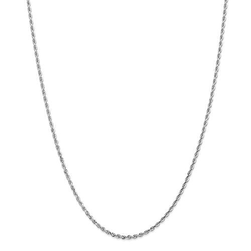 10k White Gold 2.25mm D/C Quadruple Rope Chain