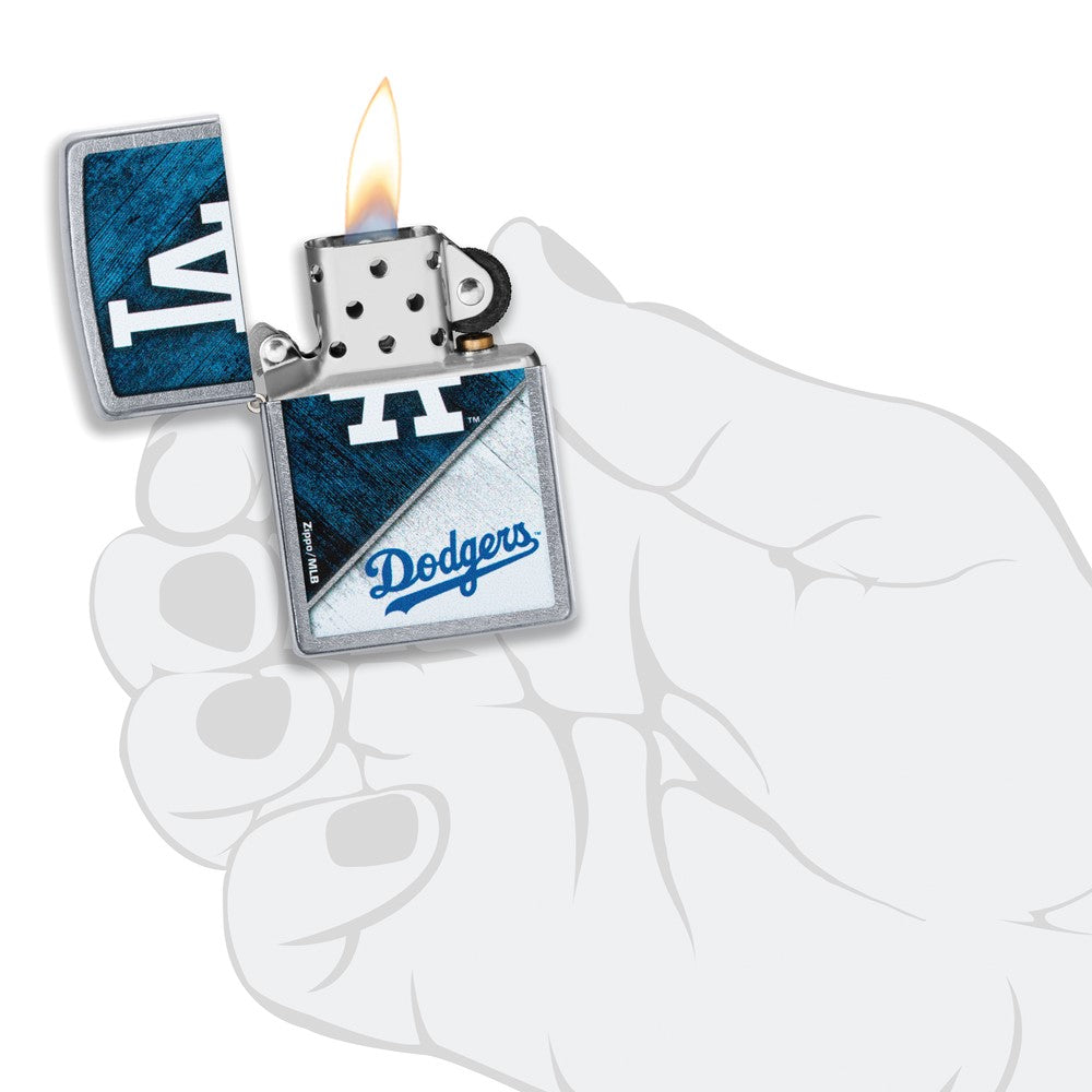 Zippo Street Chrome Los Angeles Dodgers Color Image MLB Lighter