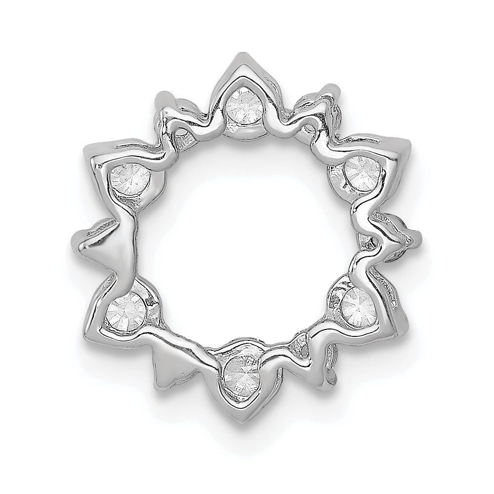 14k White Gold 1/2 carat Lab Grown Diamond VS/SI+ G+ Fashion Circle Chain Slide Pendant