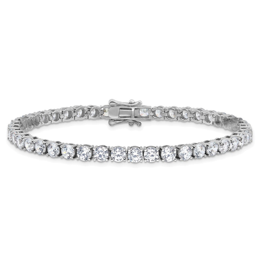 Sterling Silver Rhodium-plated 4mm CZ 7.5in Tennis Bracelet 8 inches