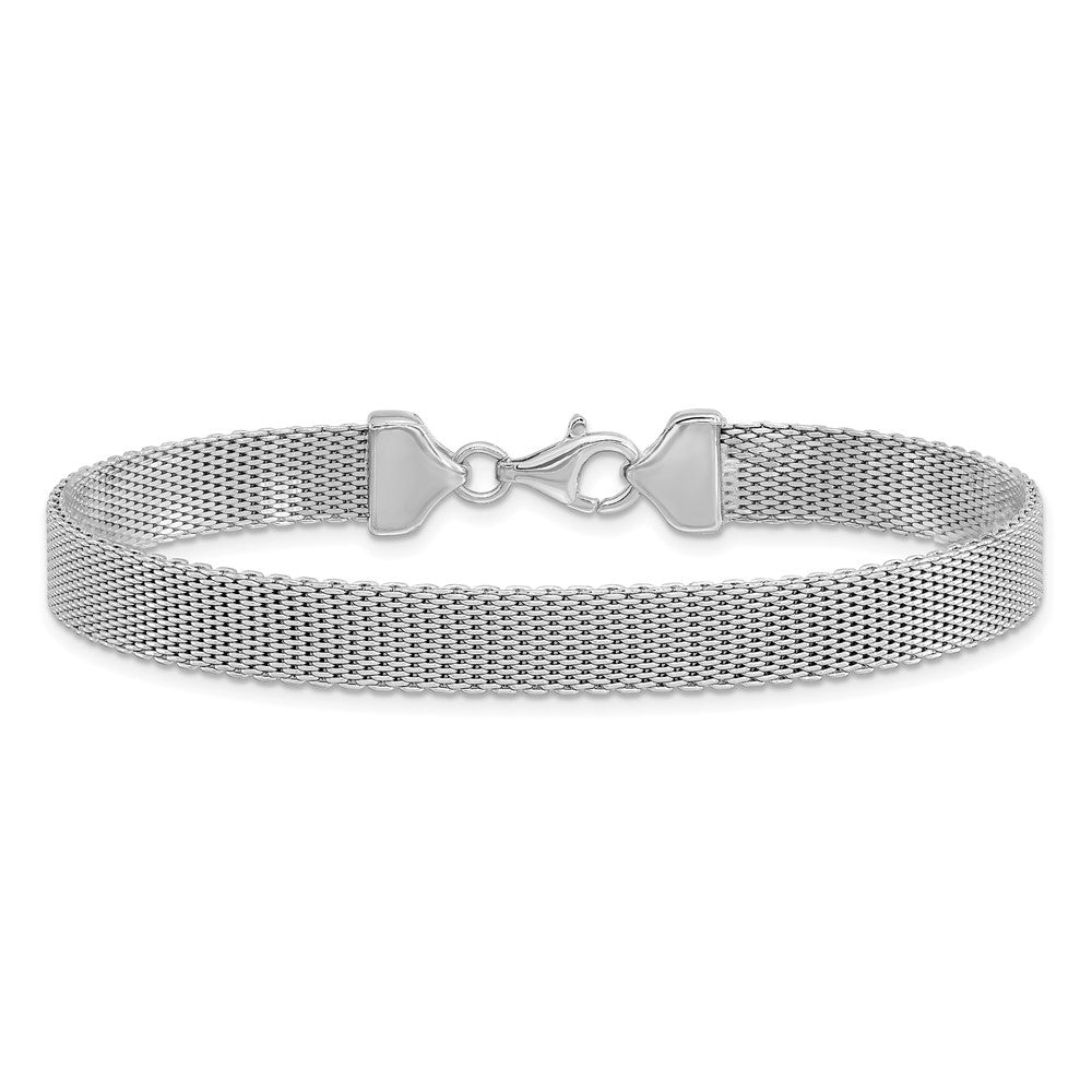 Sterling Silver Rhodium-plated Polished Flat Bracelet