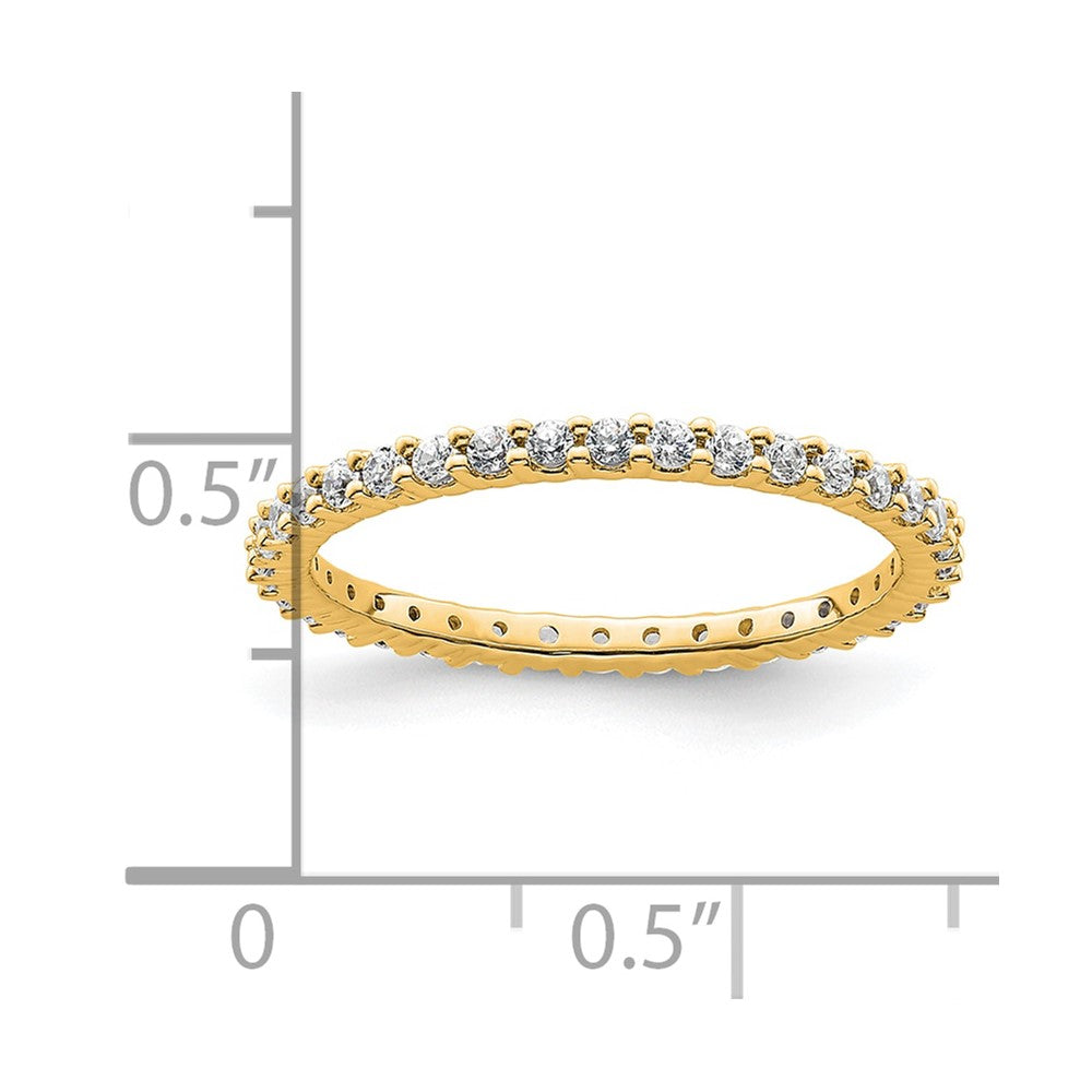 14k Polished Size 6.5 Shared Prong 1/2 carat Diamond Complete Eternity Band