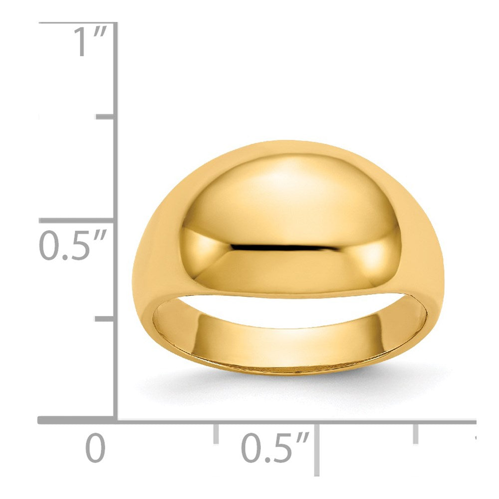 14K 10mm Domed-top Tapered Cigar Band Ring Size 7