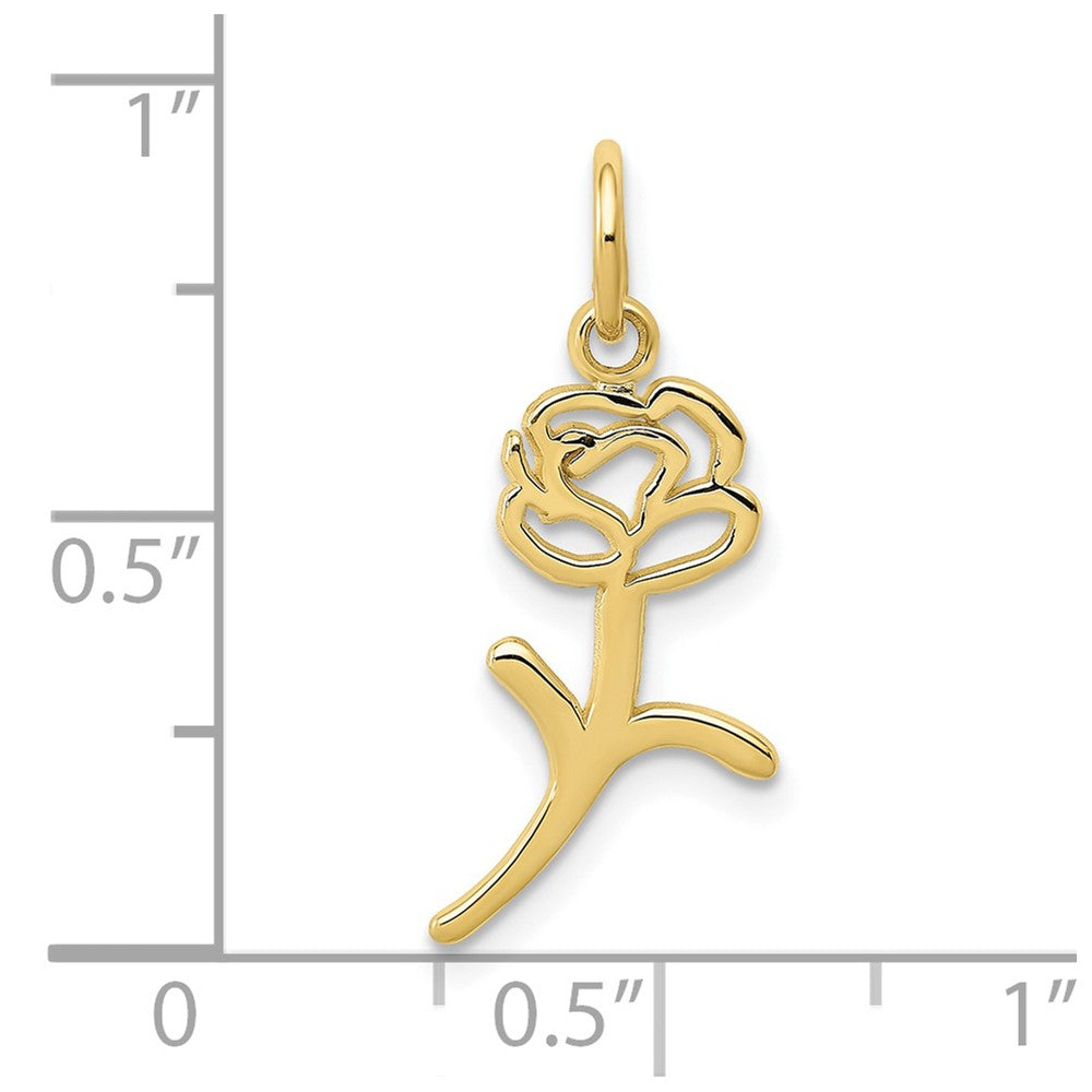 10k Rose Charm Yellow Gold