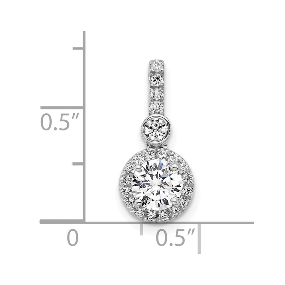 14kw Lab Grown Diamond 0.75ctw Round VS+ F+ Pendant