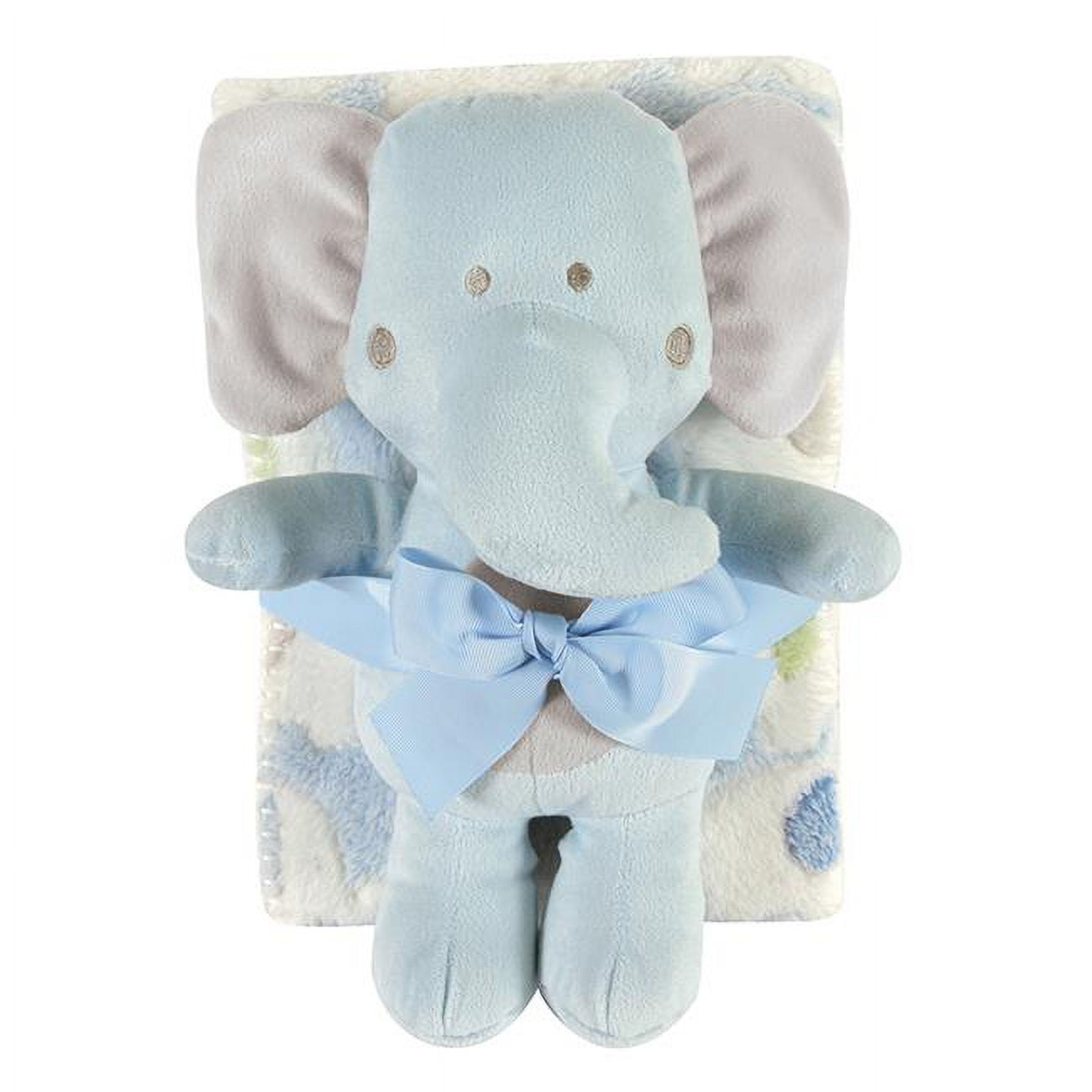 Blue Plush Elephant and Fleece Blanket Gift Set QGM23170