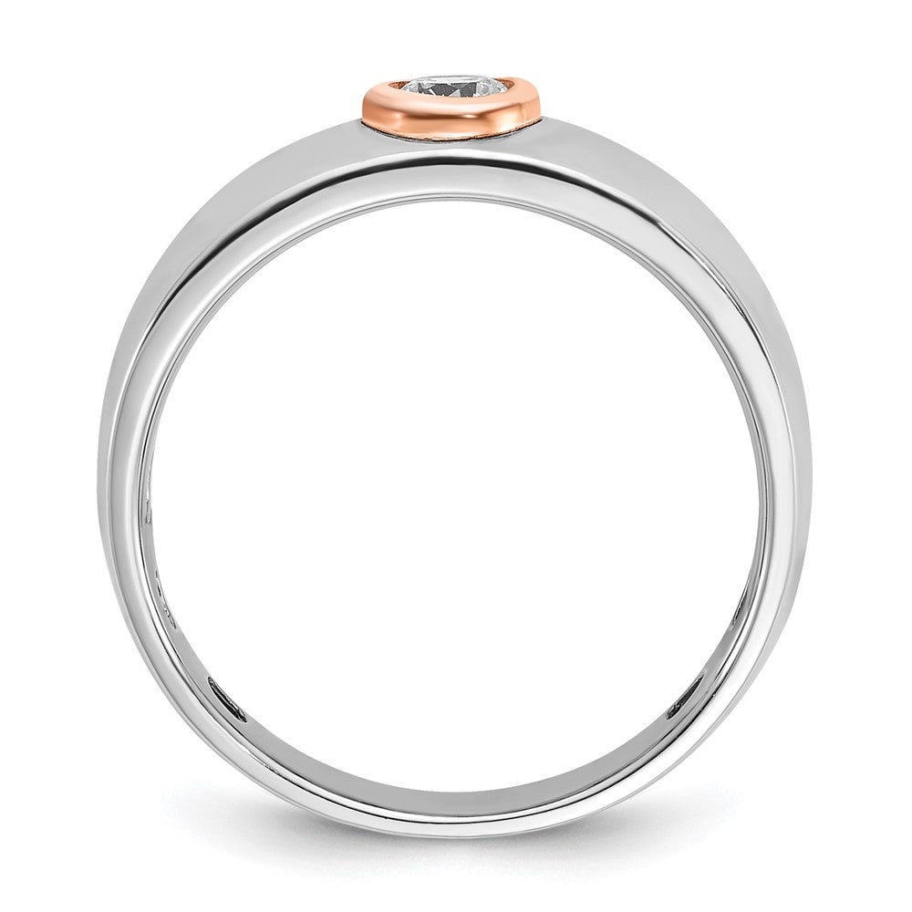 14k Two-tone White/Rose Gold IBGoodman Men's 1/4 carat Diamond Complete Ring