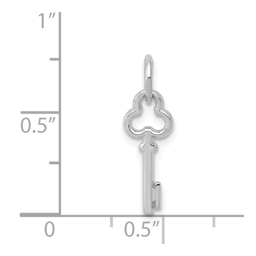 14K White Gold Key Letter I Initial Charm