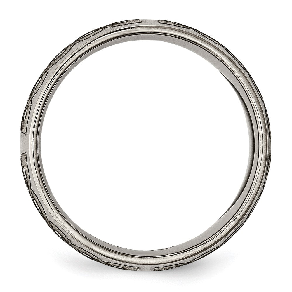 Titanium Polished Celtic Laser Design 8mm Band Size - 8.5