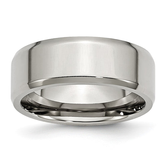 Chisel Stainless Steel Polished 8mm Beveled Edge Band