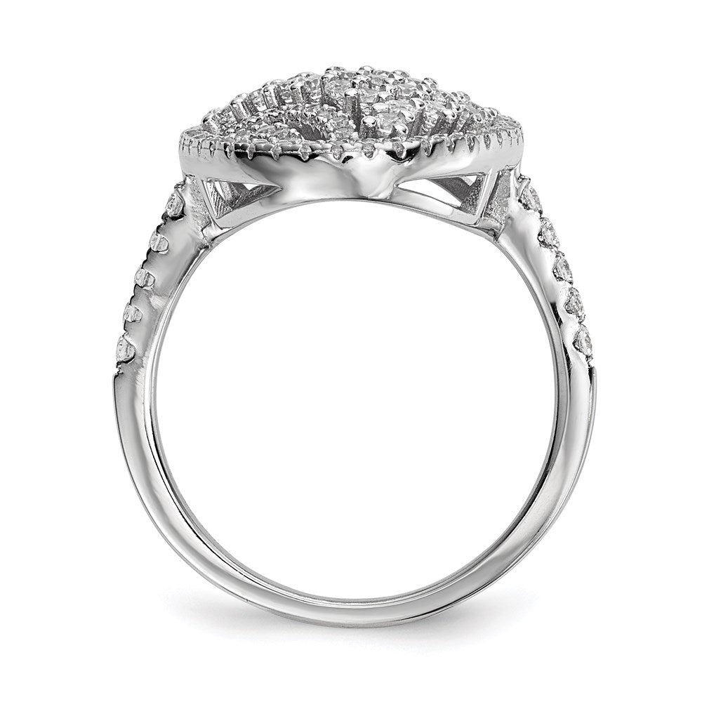 Sterling Silver Rhodium-plated CZ Ring