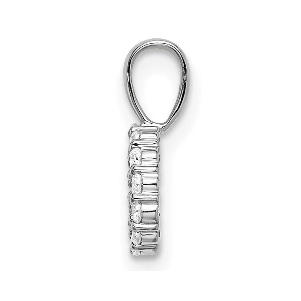 14k White Gold 1/8 carat Lab Grown Diamond VS/SI+ G+ Letter O Intitial Pendant