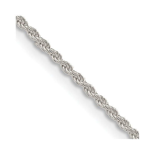 Sterling Silver 1.5mm Solid Rope Chain 28 Inches