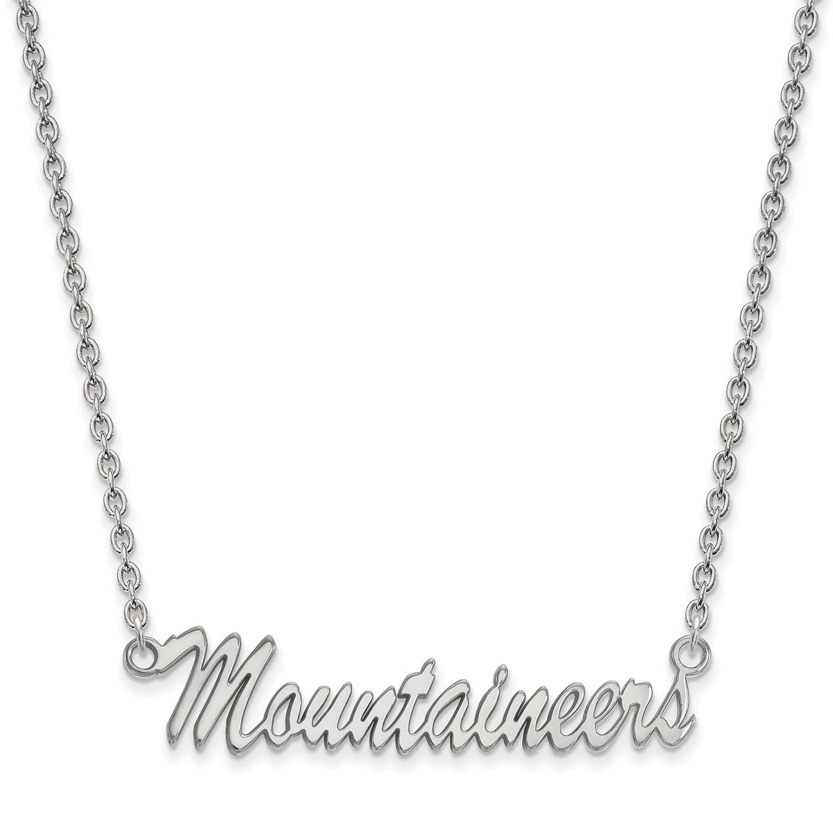 Women's West Virginia Mountaineers Sterling Silver Script Logo Necklace