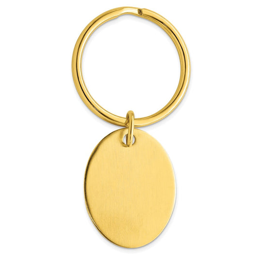 Gold-plated Kelly Waters Satin Oval Key Ring QGP3777