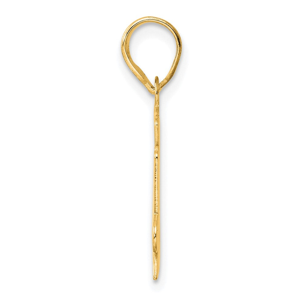 14k Polished Etched Number 24 Pendant