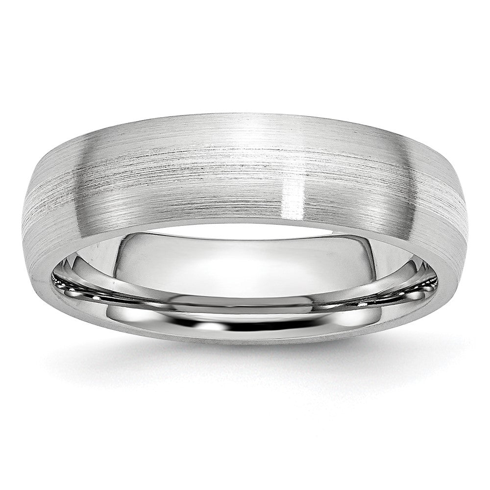 Cobalt Sterling Silver Inlay Satin 6mm Band Size - 7