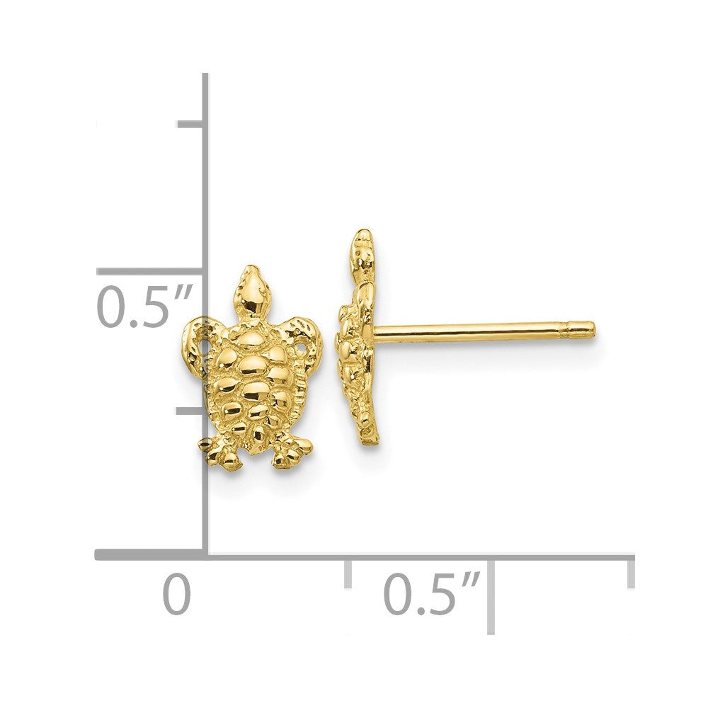 10K Mini Turtle Post Earrings