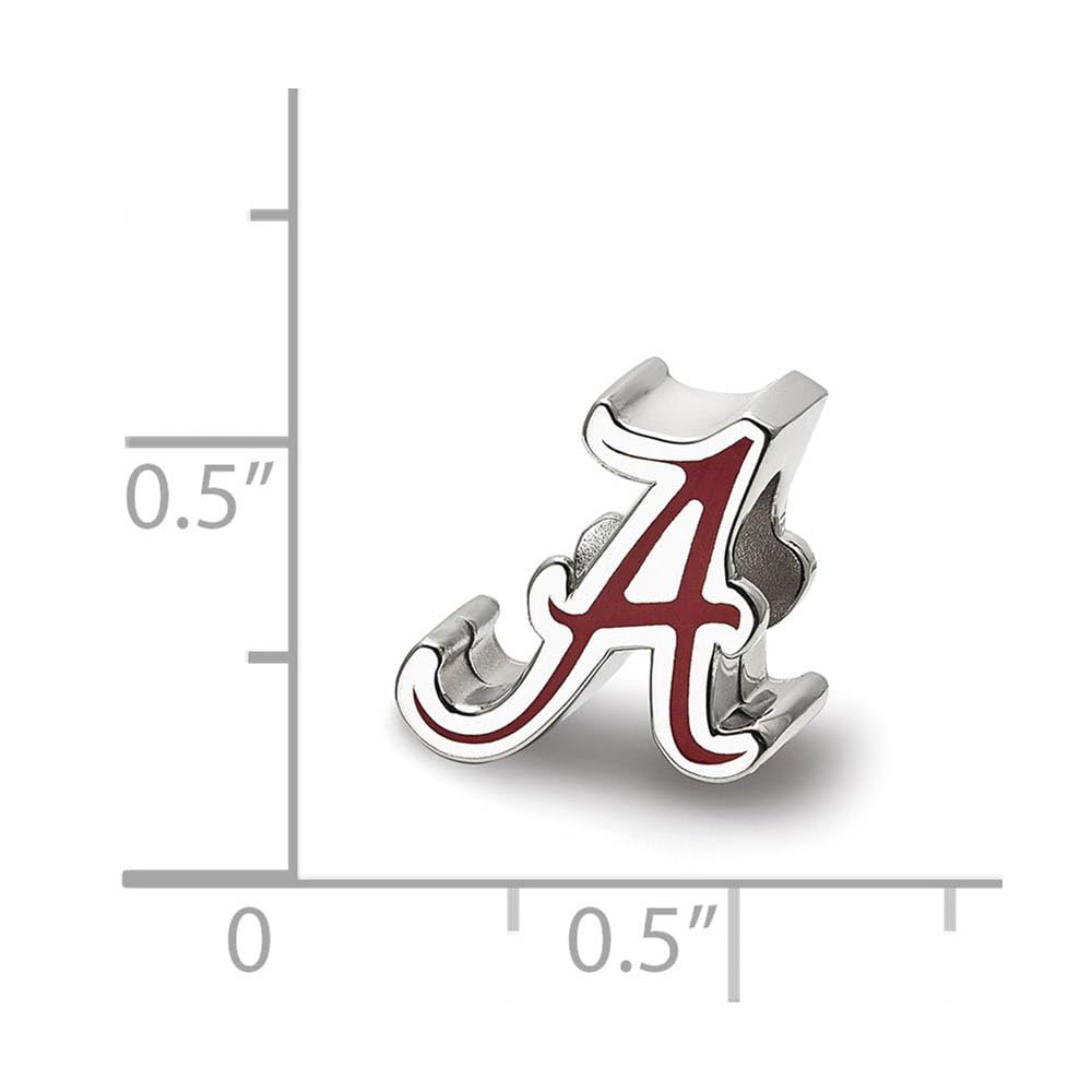 Sterling Silver The U of Alabama Script A Enamel Bead Charm