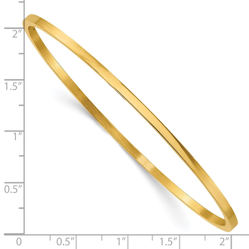 Stainless Steel Polished Yellow IP-plated 2mm Bangle 8 inches