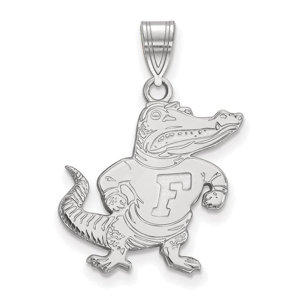 Sterling Silver Rhodium-plated LogoArt University of Florida Gator Large Pendant QSS072UFL