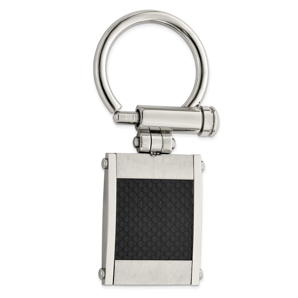 Chisel Stainless Steel Black Carbon Fiber Key Chain