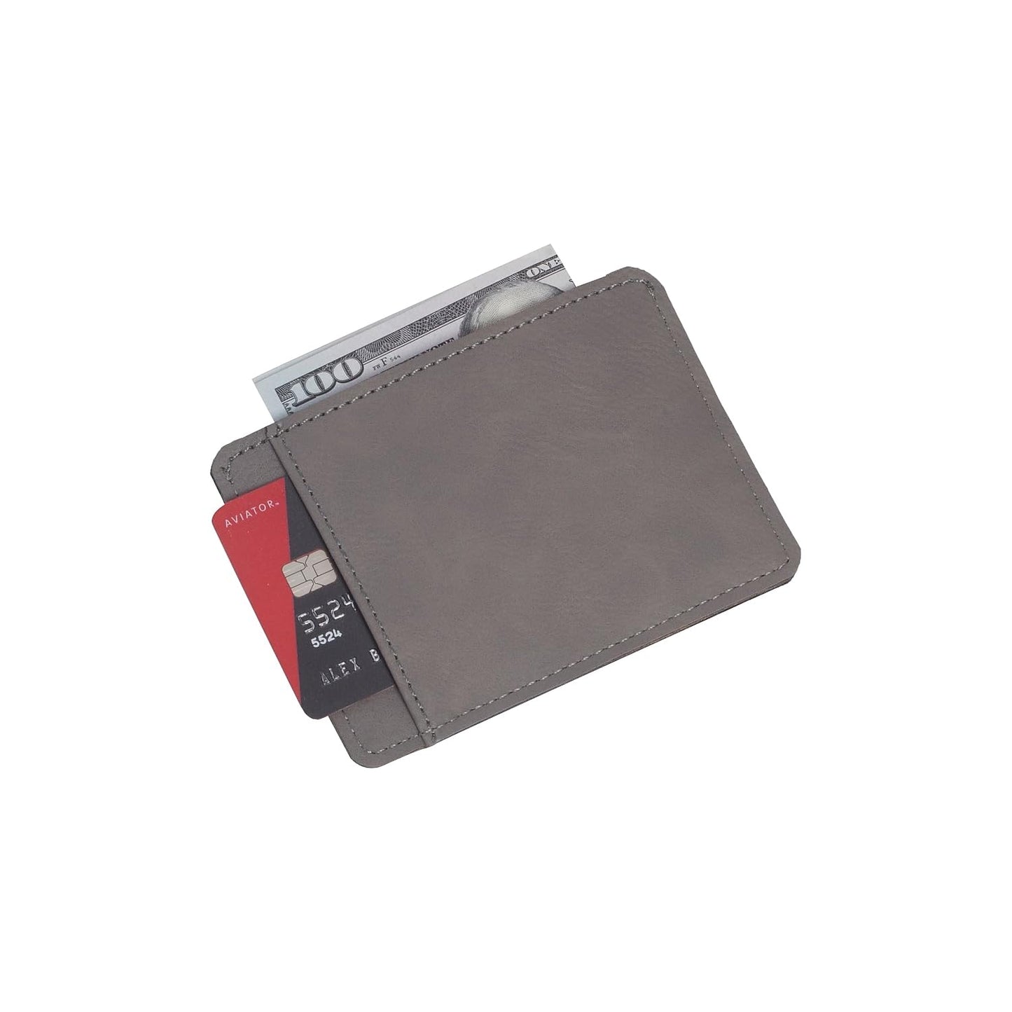 Bey-Berk UC103G - Card holder - leatherette - gray