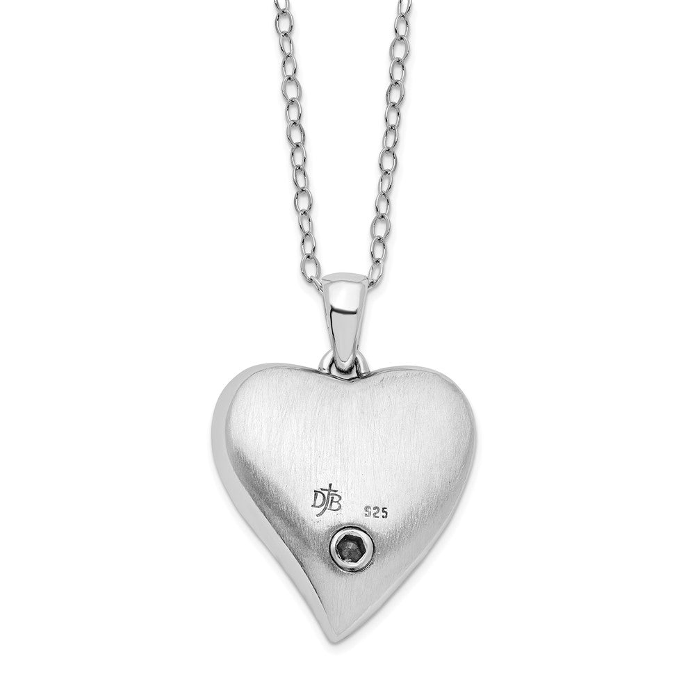Sentimental Expressions Sterling Silver Rhodium-plated Antiqued CZ Fly With The Angels Ash Holder 18 Inch Necklace 18 Inches