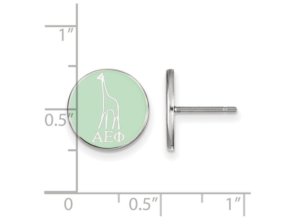 Sterling Silver Official Licensed Greek Sororities Alpha Epsilon Phi Enameled Post Earrings