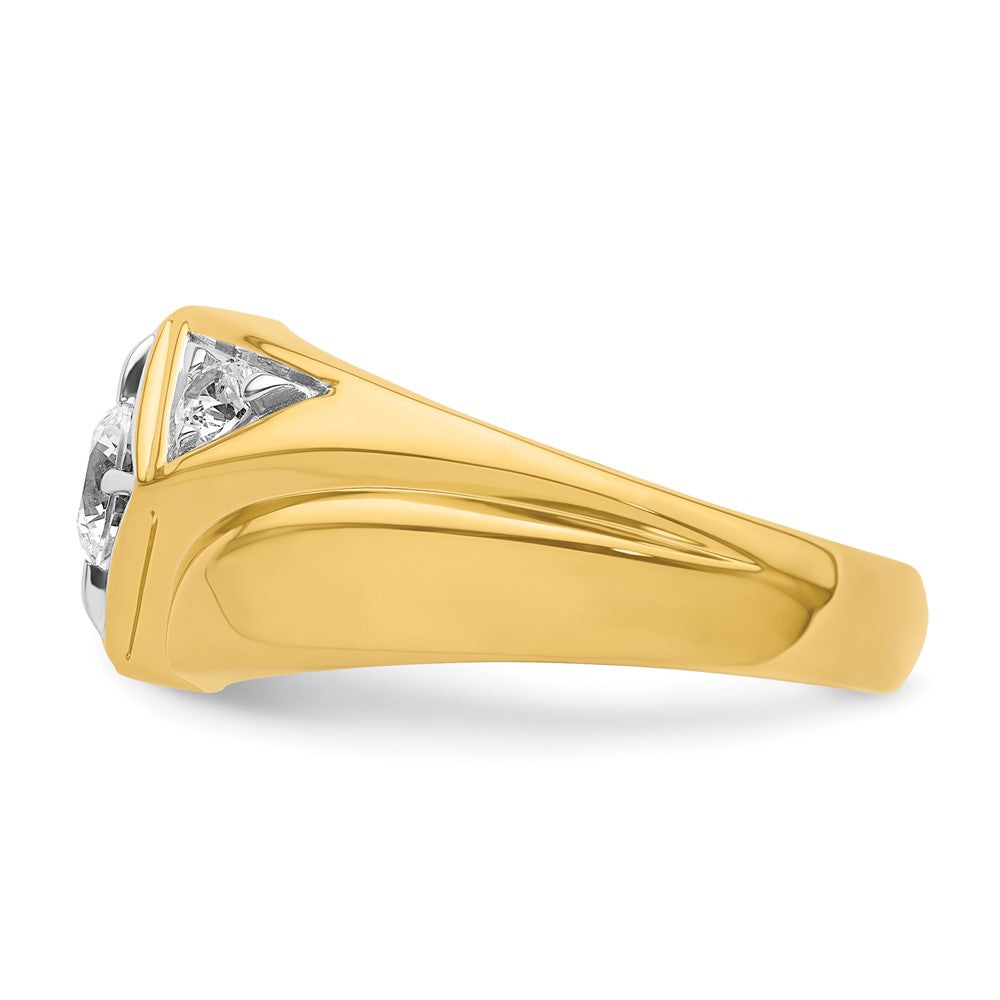 IBGoodman 14k with White Rhodium 3/4 carat Lab Grown Diamond VS/SI+ G+ Complete Polished and Satin Men's Ring