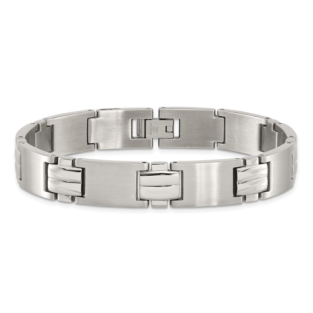 Stainless Steel Brushed and Polished 8.5in Bracelet 8.5 inches