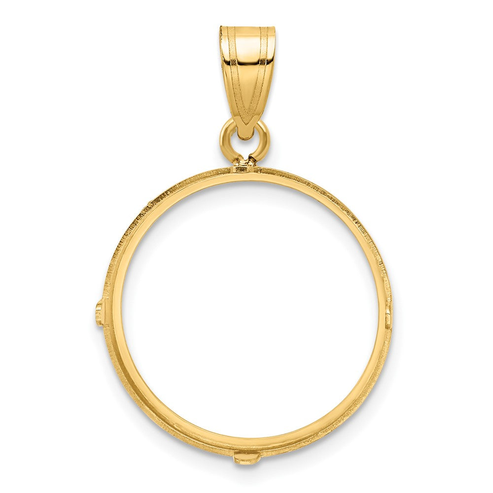 Wideband Distinguished Coin Jewelry 14k Polished 19.5mm Prong Coin Bezel Pendant