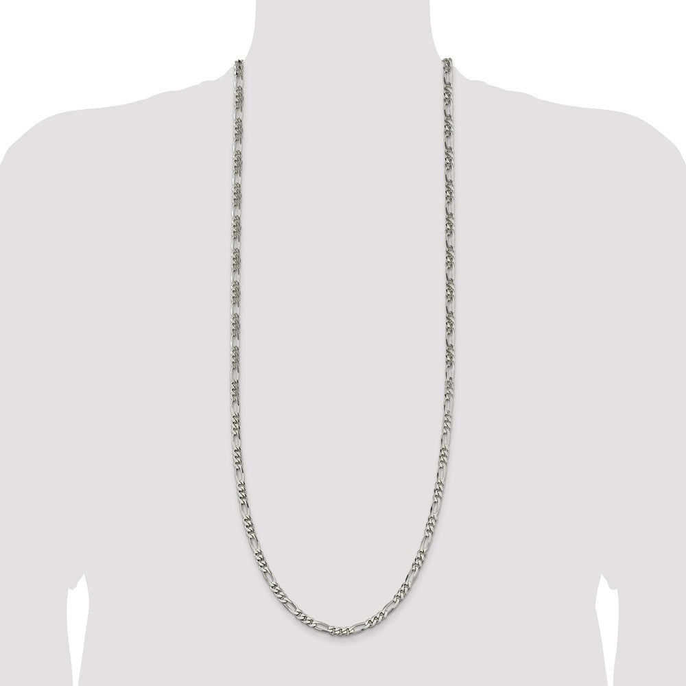 Sterling Silver 5.5mm Figaro Chain 36 Inches