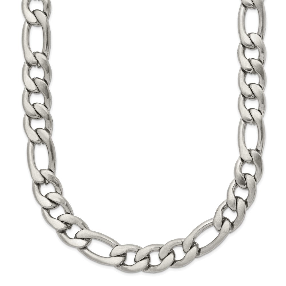 Stainless Steel Satin 7mm 18in Figaro Chain