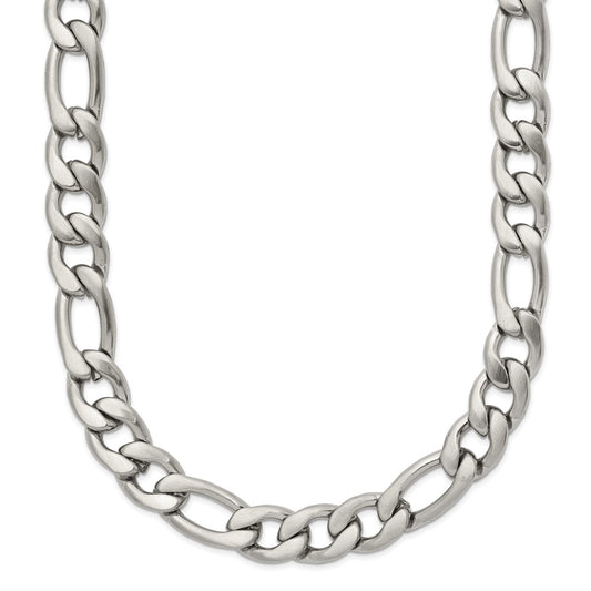 Stainless Steel Satin 7mm 18in Figaro Chain