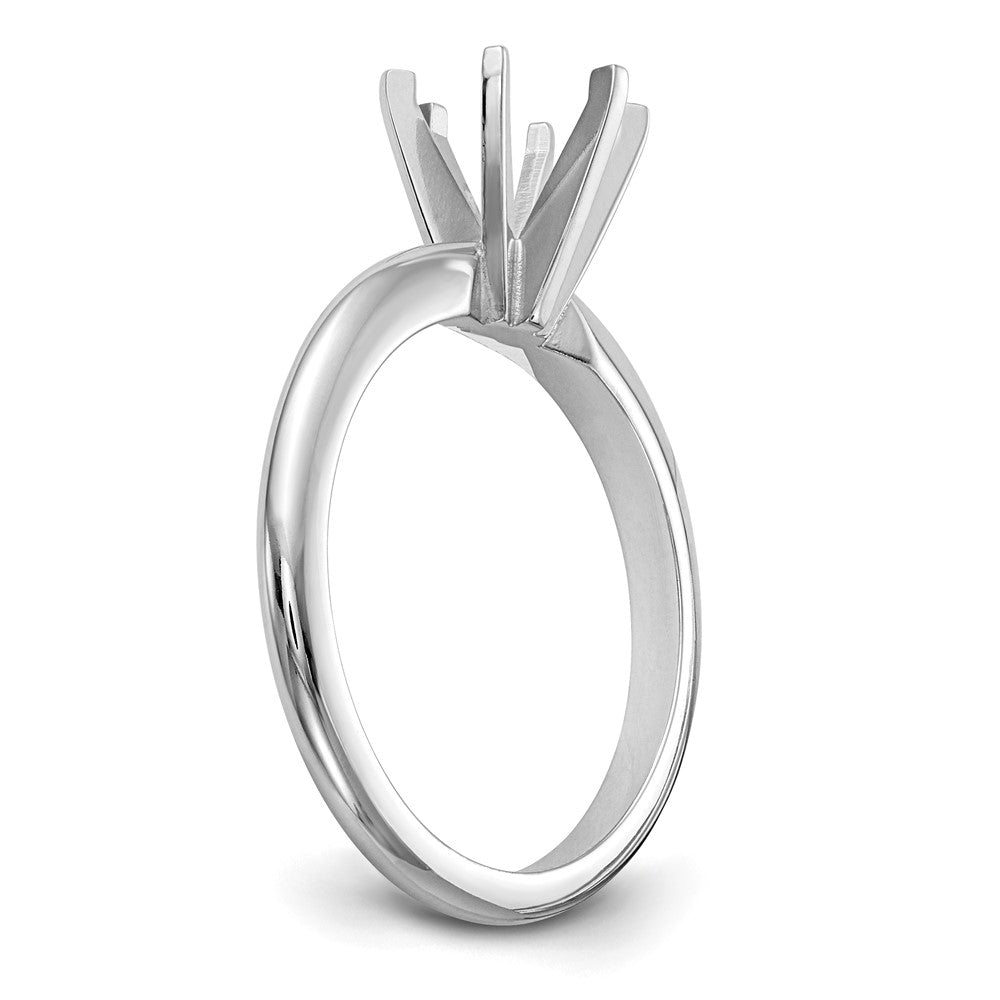 14k White Gold 1/3 carat Heavy-Weight Half-Round 6-Prong Round Solitaire Ring Mounting